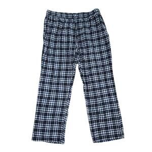 Eddie Bauer Mens XL Pajama Pants Flannel Plaid Blue Cotton Lounge Comfort